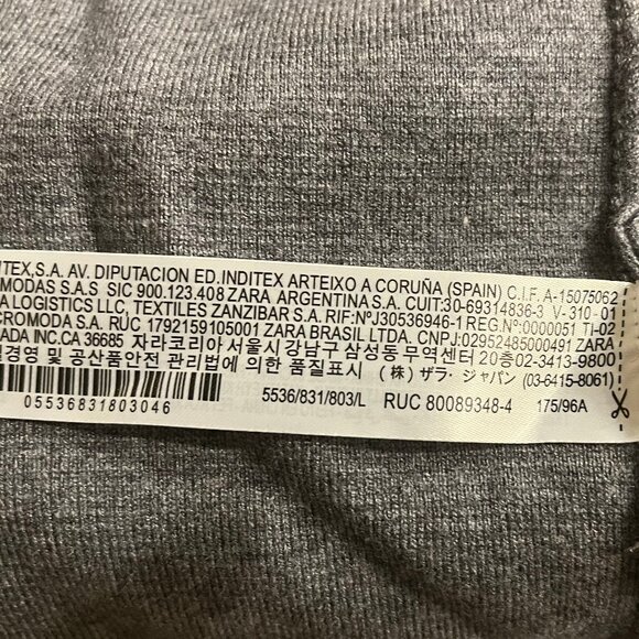 Zara Knit Marble Cardigan Coat Faux Leather Trim - Picture 11 of 12